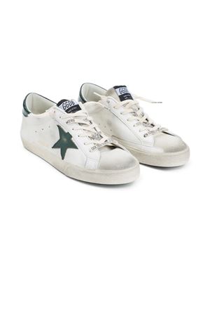 Sneakers Super Star in pelle bianca e verde GOLDEN GOOSE | GMF00101F00811310502